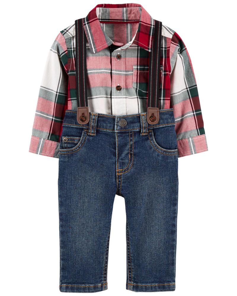 CONJUNTO – PANTALON CON TIRANTES Y CAMISA