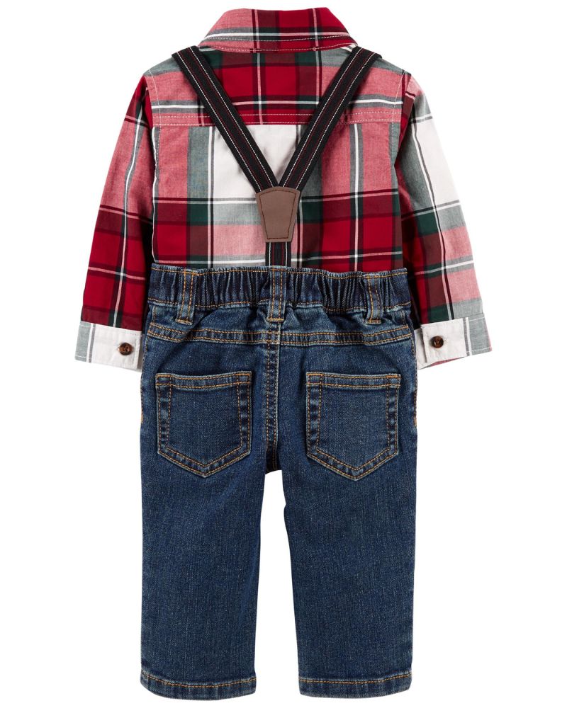 CONJUNTO – PANTALON CON TIRANTES Y CAMISA