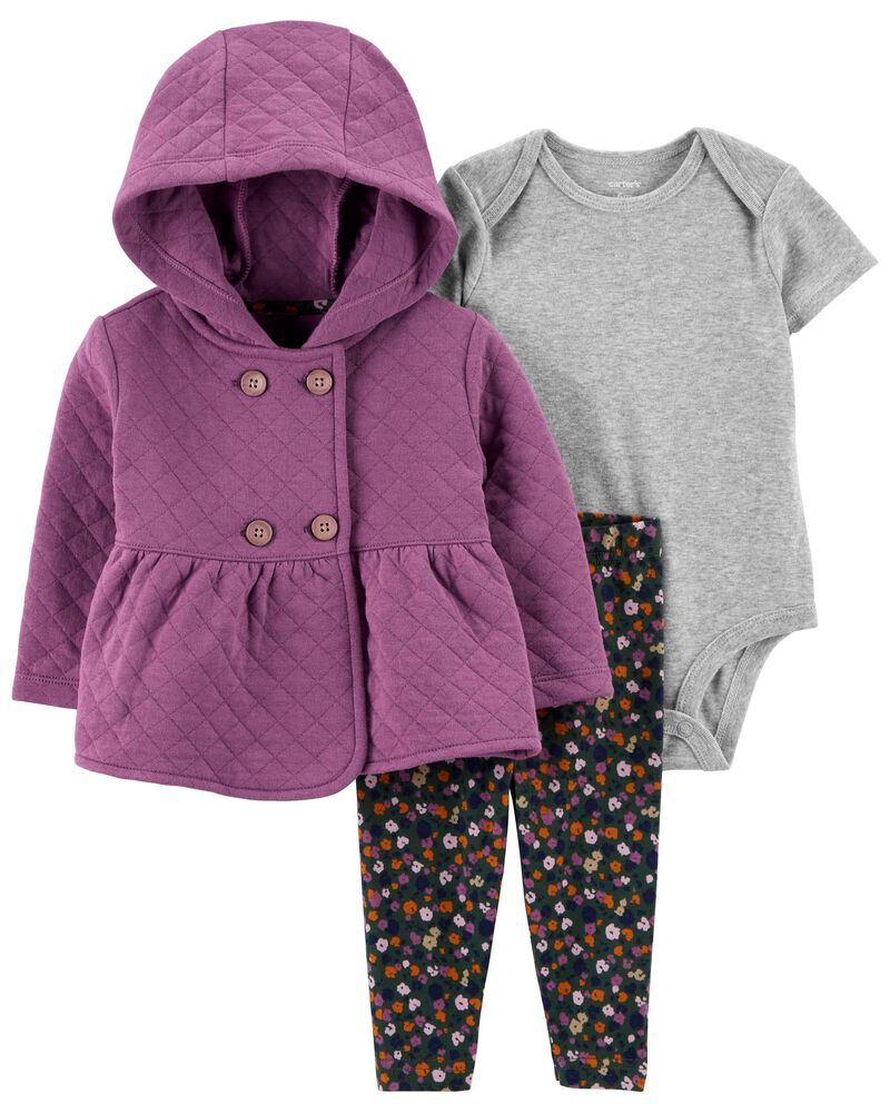 CONJUNTO X3- MORADO FLORAL