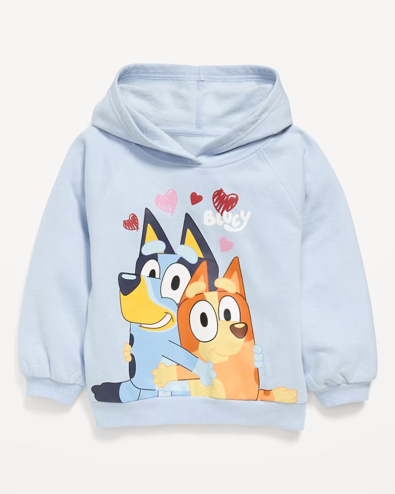 POLERA BLUEY CON CAPUCHA CELESTE